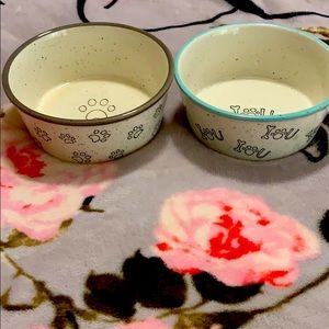 SOLD* Ceramic dog bowls in excellent condition